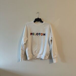 Peloton x Spiritual Gangster White Terry Sweatshirt Colorful Appliqué Logo M